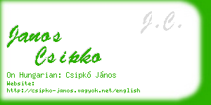 janos csipko business card