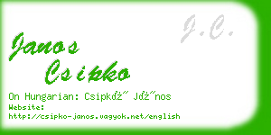 janos csipko business card
